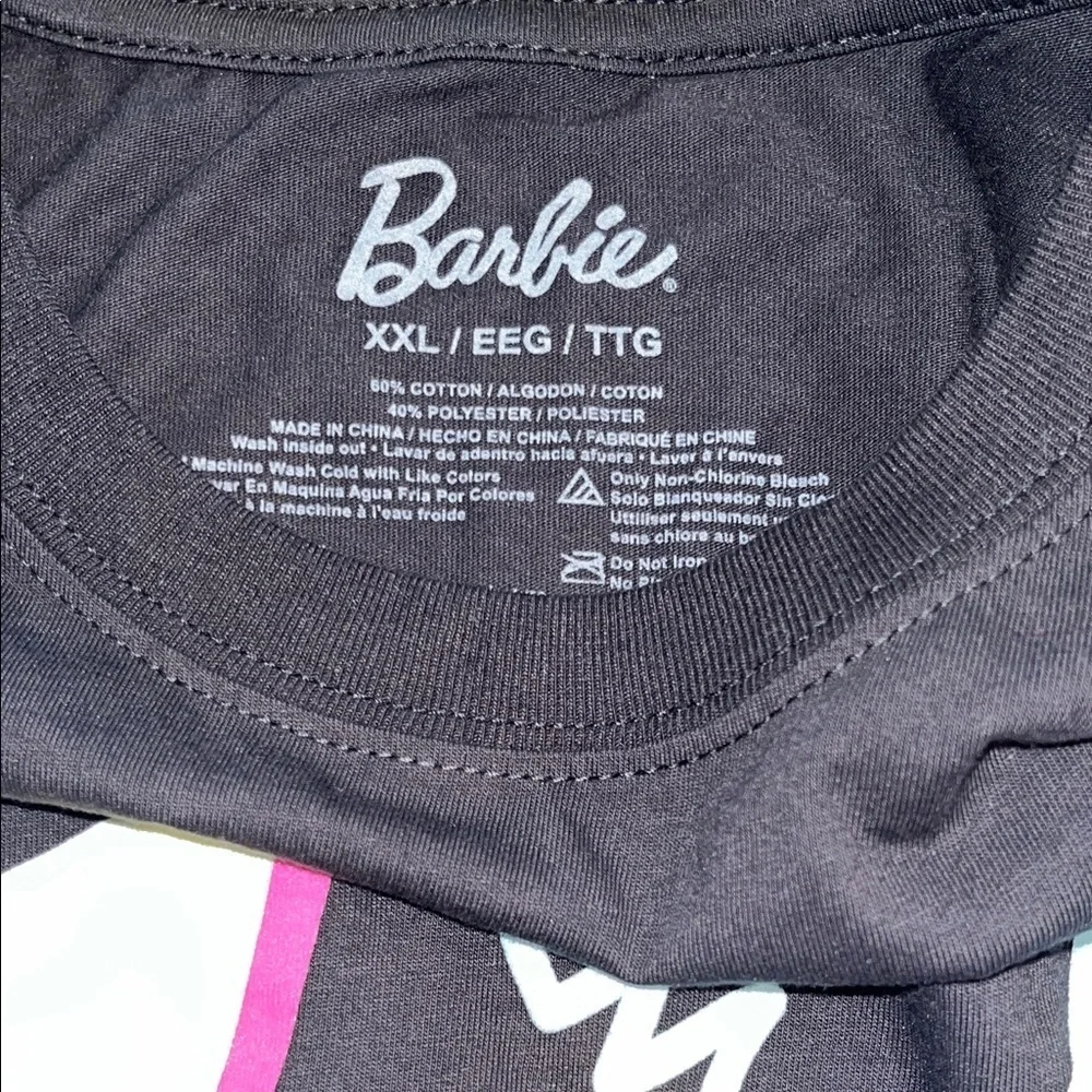 New Barbie Kids Geometric Graphic Tee - Black and Pink